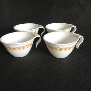 Vintage Corelle Cups Butterfly Pattern Set of 4